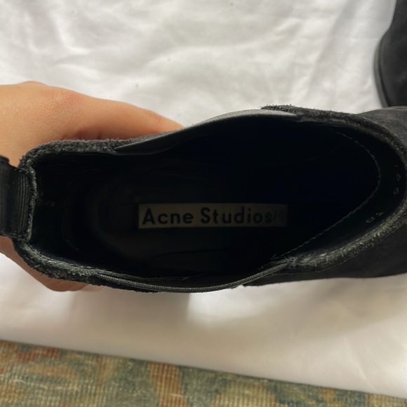 Acne Studios Black Suede Point Toe Booties size 38 - Picture 7 of 7